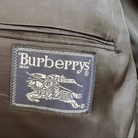 Vintage BURBERRY Men’s Navy Double Breasted Sports Coat Made in USA - Picture 9 of 10